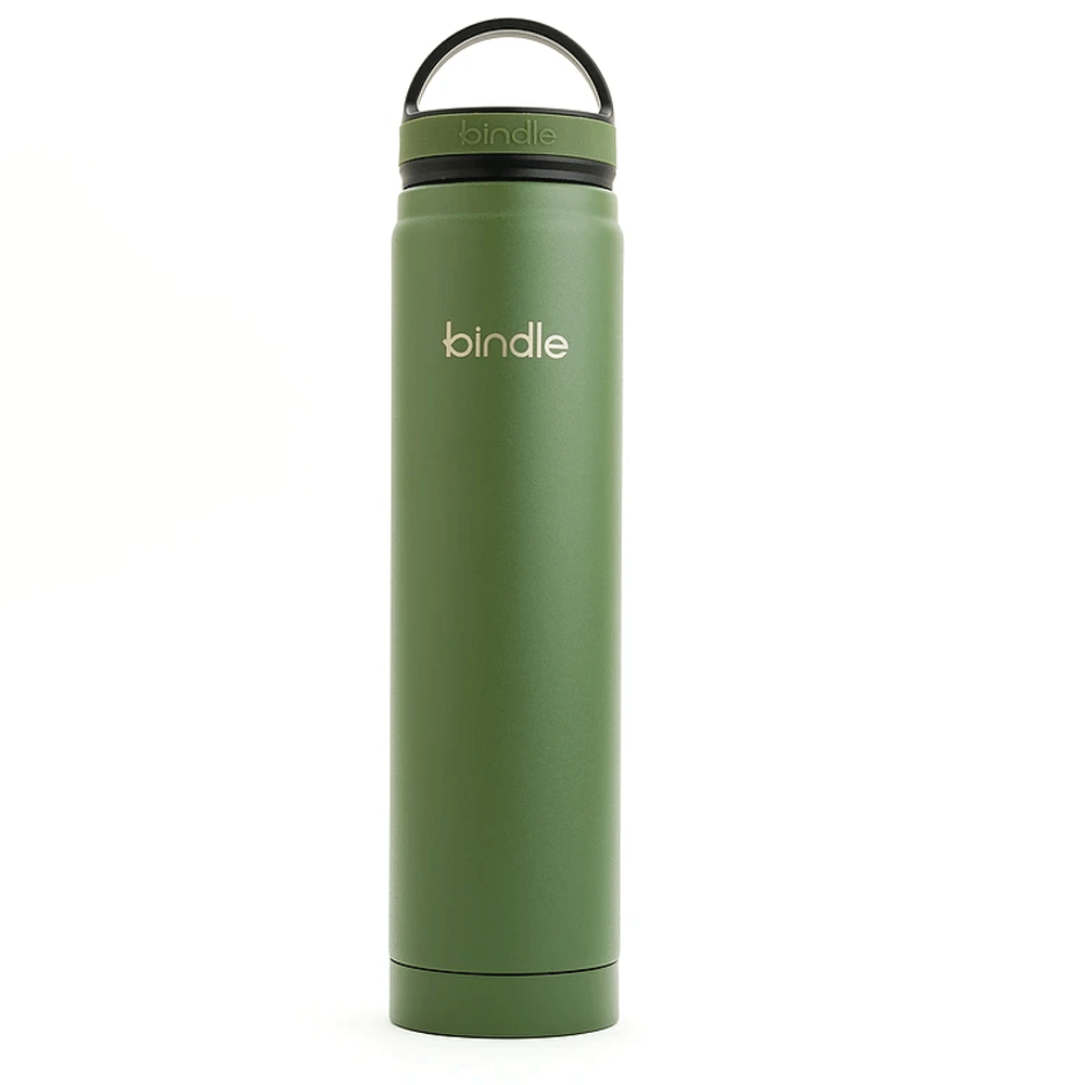 Bindle® Slim Stainless Water Bottle with Built-In Storage, Avocado product image